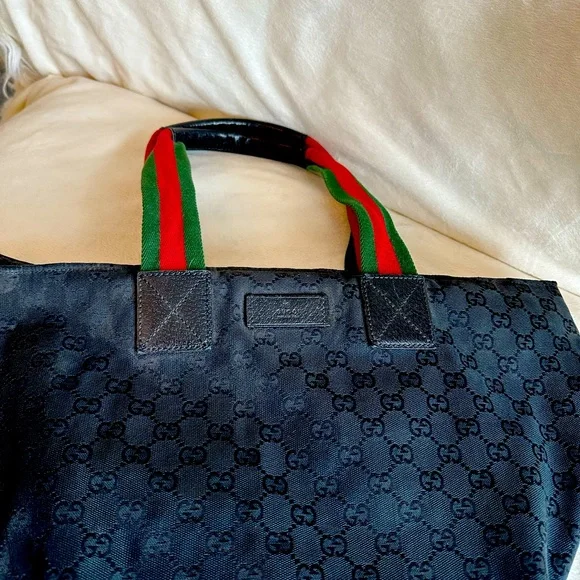 Authentic Gucci black mini canvas tote bag  (Vintage) - Picture 4 of 16